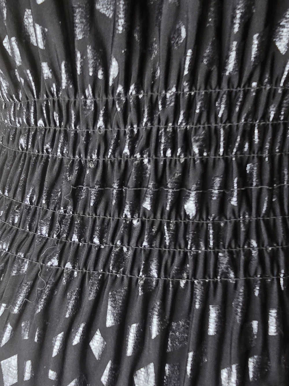Sleeveless Black Metallic-Accent Maxi Dress with Smocked Waist - Picture 7 of 9